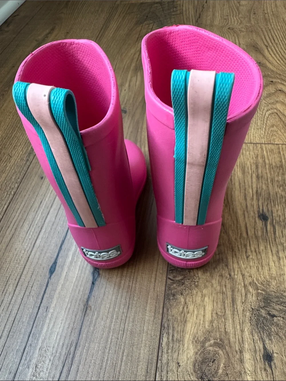 Totes toddler pink rain boots, size 5-6